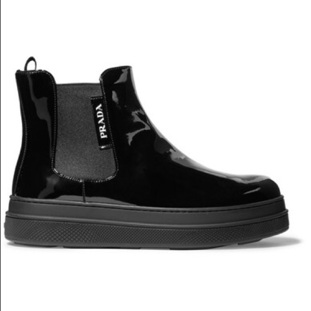 Prada Patent leather Chelsea Boots